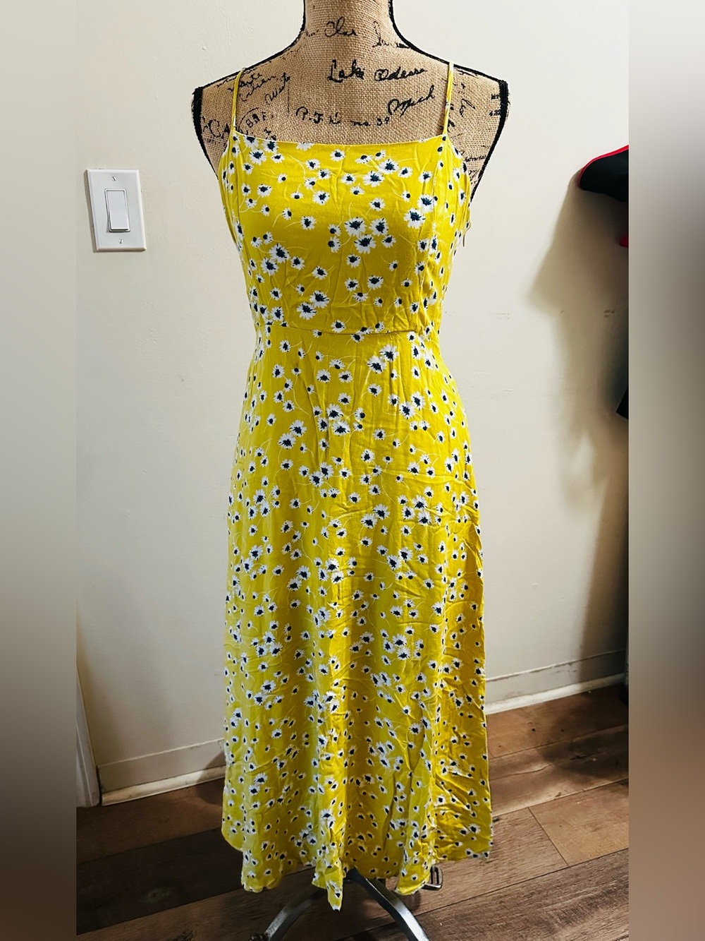All in favor brand Yellow Floral Slip Dress with Spaghetti Straps